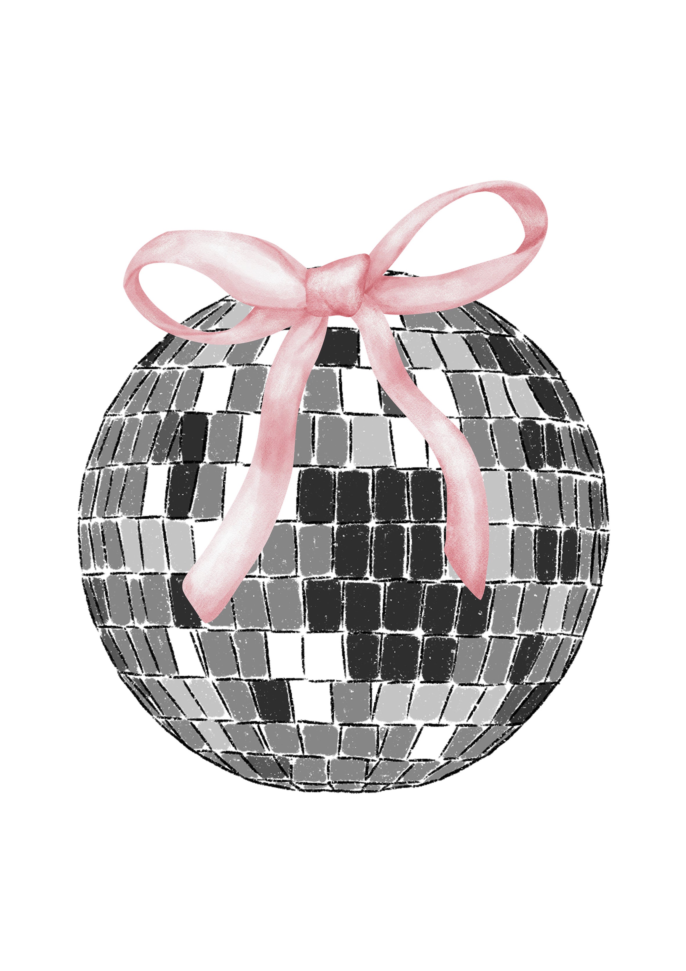 Disco Ball Pink Bow metal poster artwork